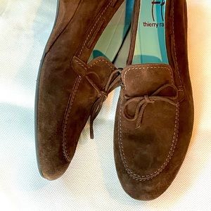 Thierry Rabotin wedge loafers dark brown suede size 39.5! NEW US 9